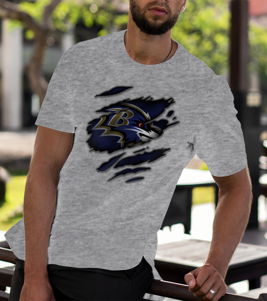 Baltimore Ravens Fierce Logo Claw Marks T-Shirt