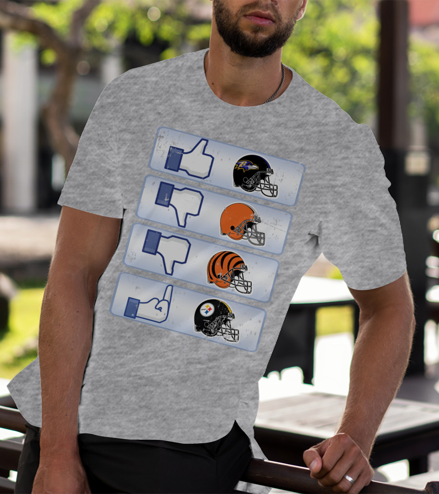 Baltimore Ravens Thumbs Up Helmet Comparison T-Shirt