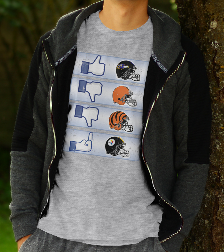 Baltimore Ravens Thumbs Up Helmet Comparison T-Shirt