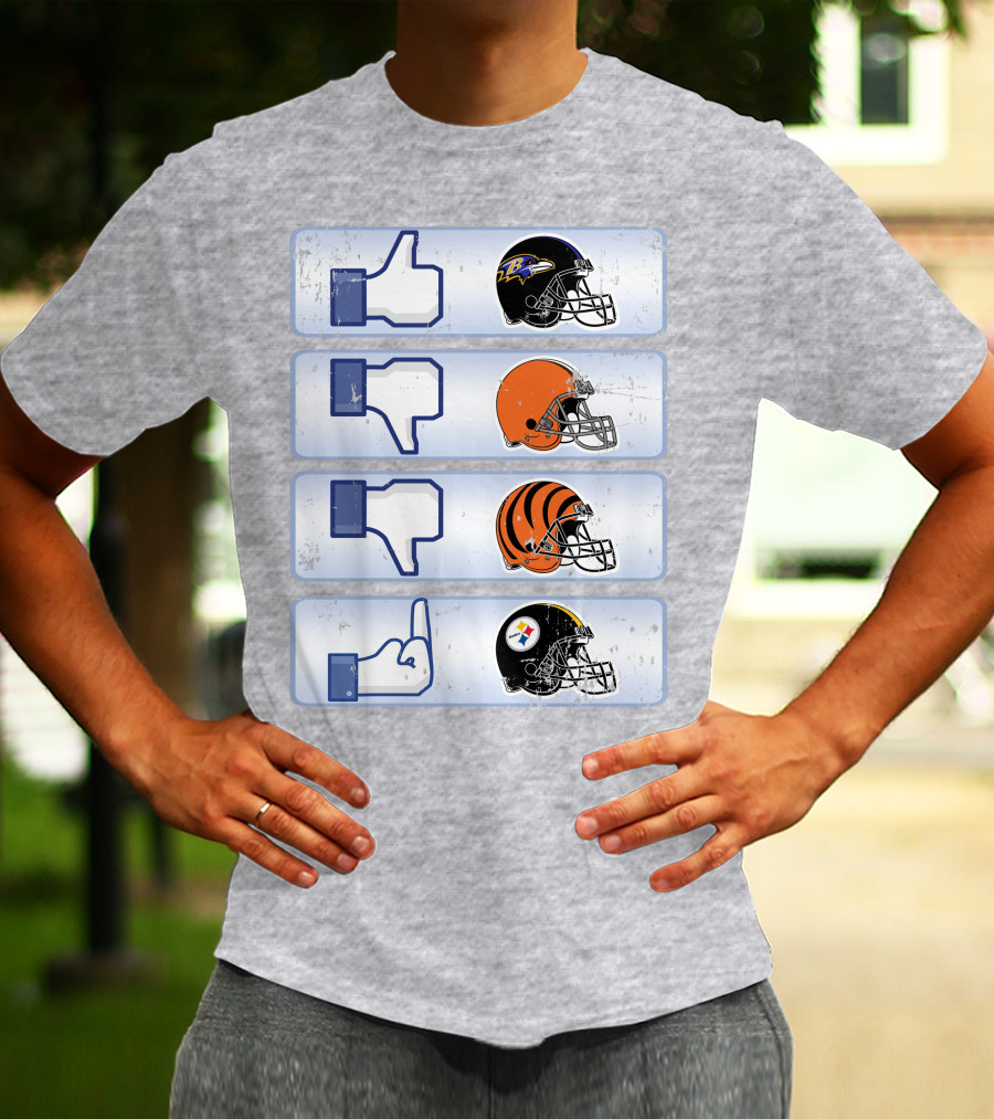 Baltimore Ravens Thumbs Up Helmet Comparison T-Shirt
