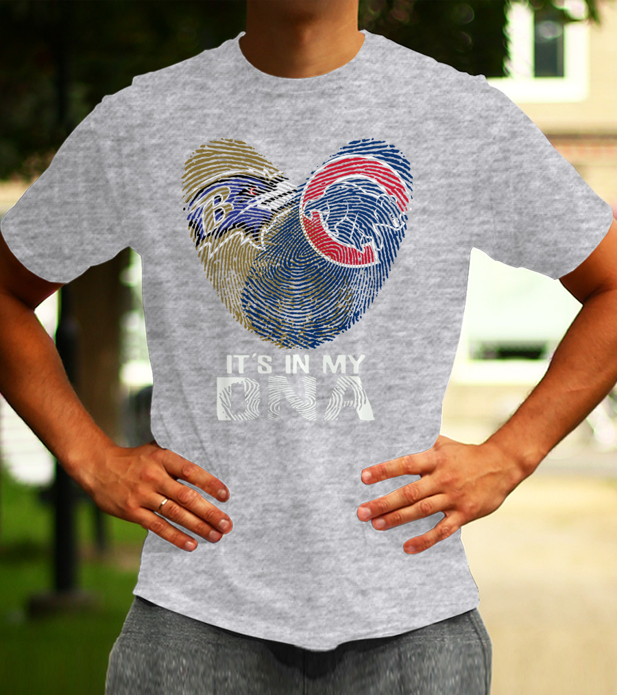 Baltimore Ravens Chicago Cubs It's In My Dna T-Shirt
