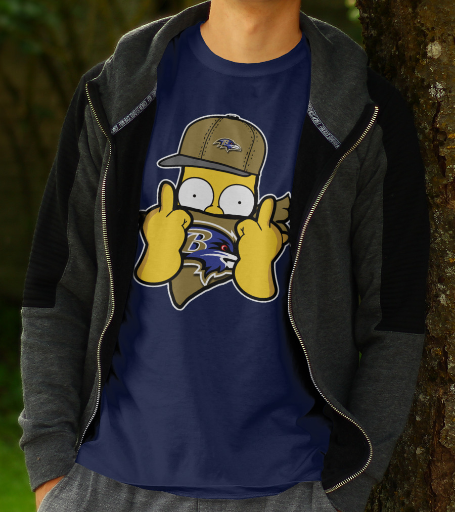 Baltimore Ravens Homer Simpson Parody Nfl Logo T-Shirt