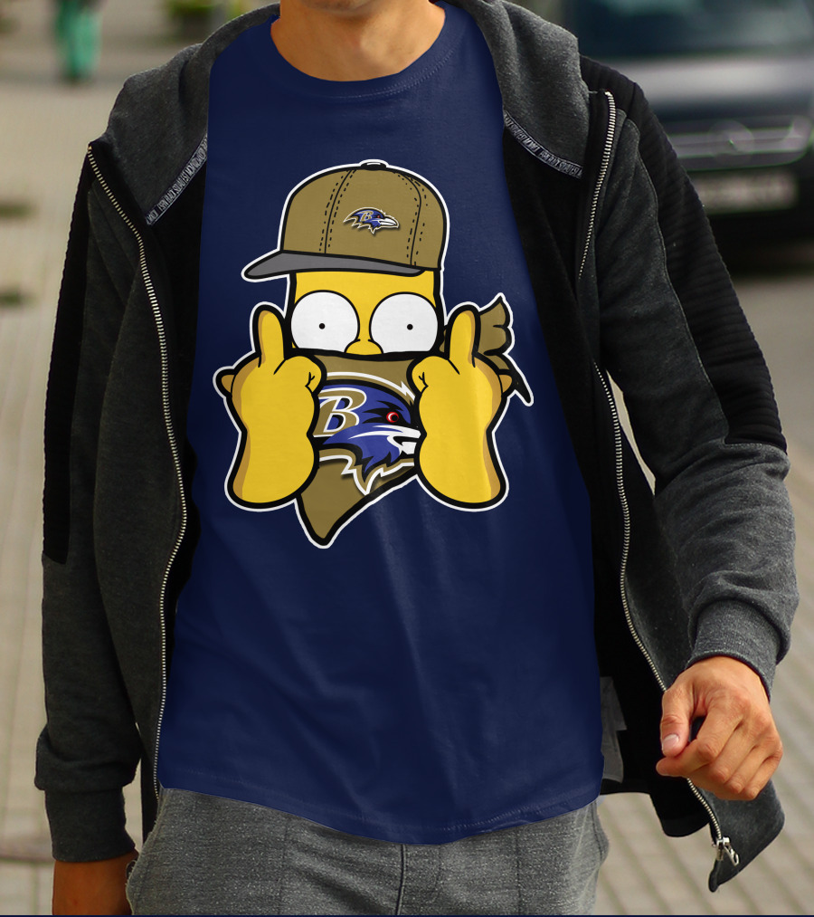 Baltimore Ravens Homer Simpson Parody Nfl Logo T-Shirt