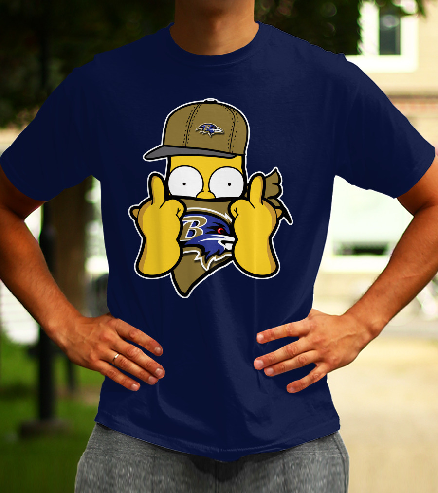 Baltimore Ravens Homer Simpson Parody Nfl Logo T-Shirt