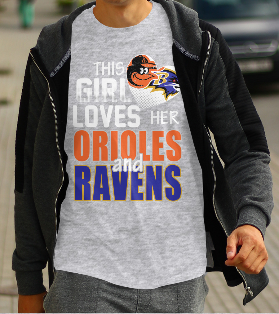 This Girl Loves Her Orioles And Ravens T-Shirt