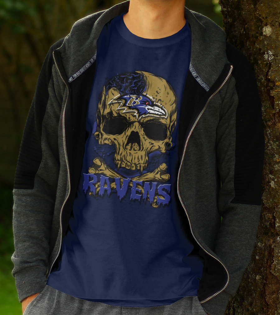 Baltimore Ravens Skull Logo Ravens 63 T-Shirt