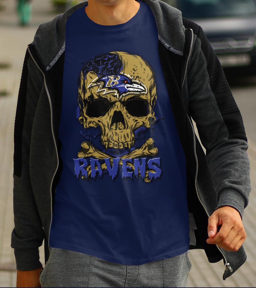 Baltimore Ravens Skull Logo Ravens 63 T-Shirt