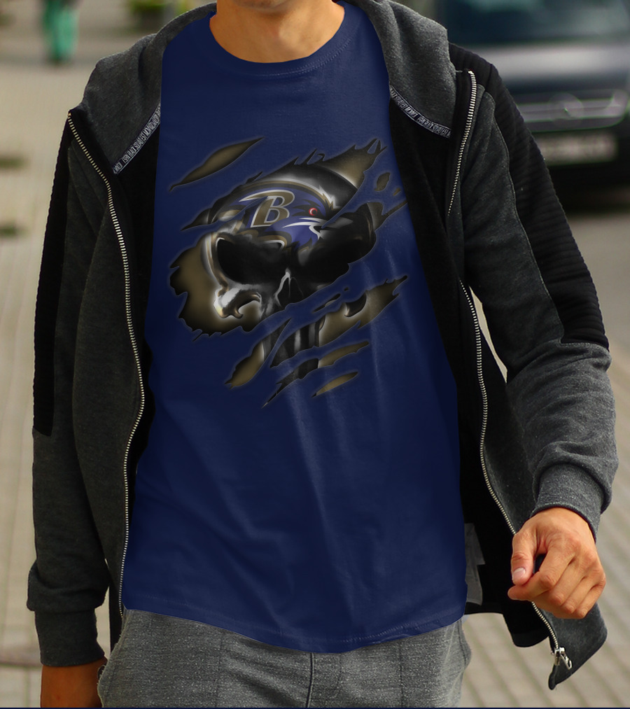 Baltimore Ravens Skull T-Shirt