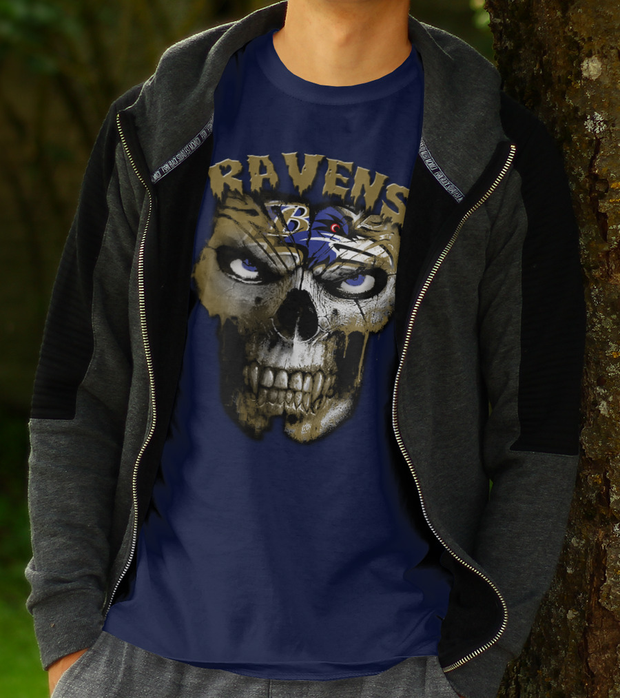 Ravens Baltimore Skull B Logo T-Shirt