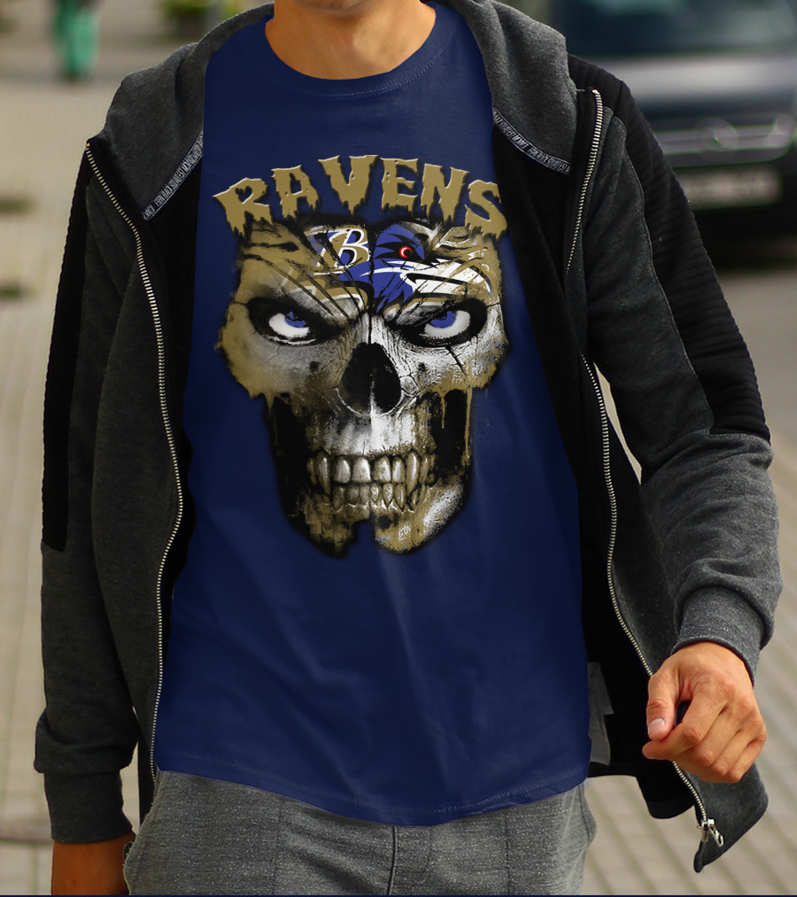 Ravens Baltimore Skull B Logo T-Shirt