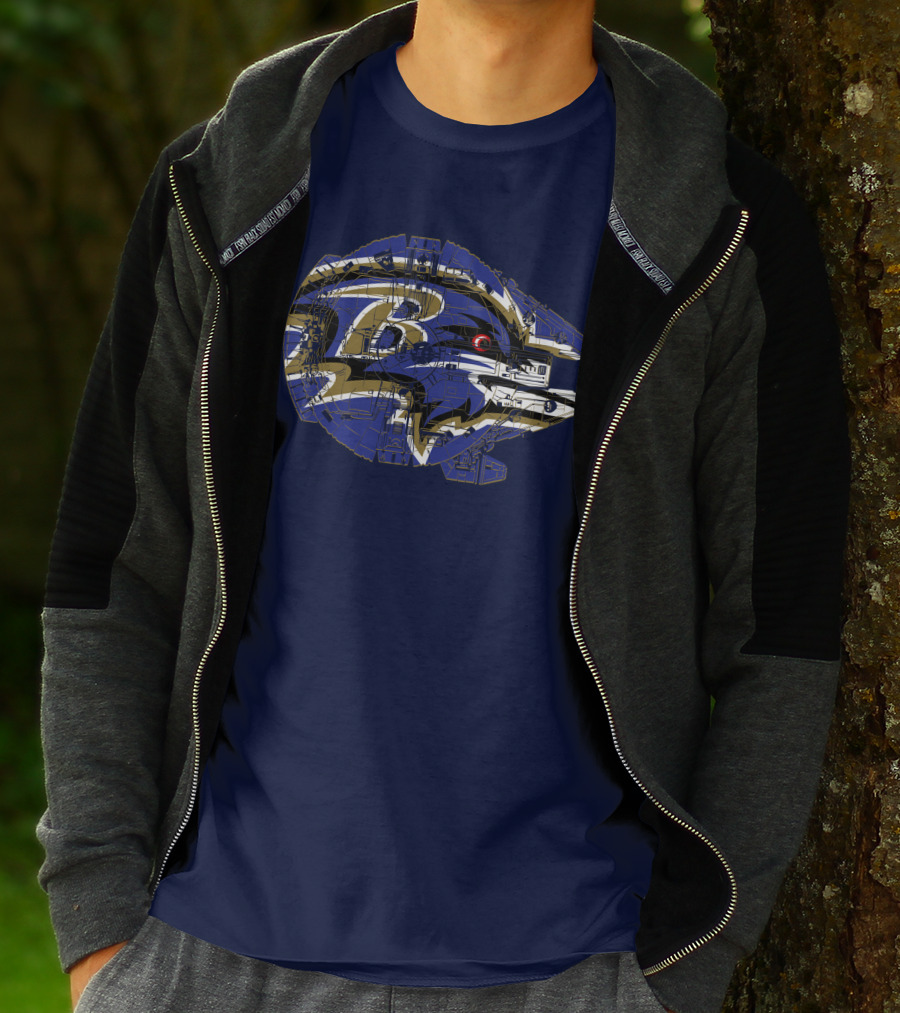 Baltimore Ravens 73 Star Wars Millennium Falcon Mashup T-Shirt