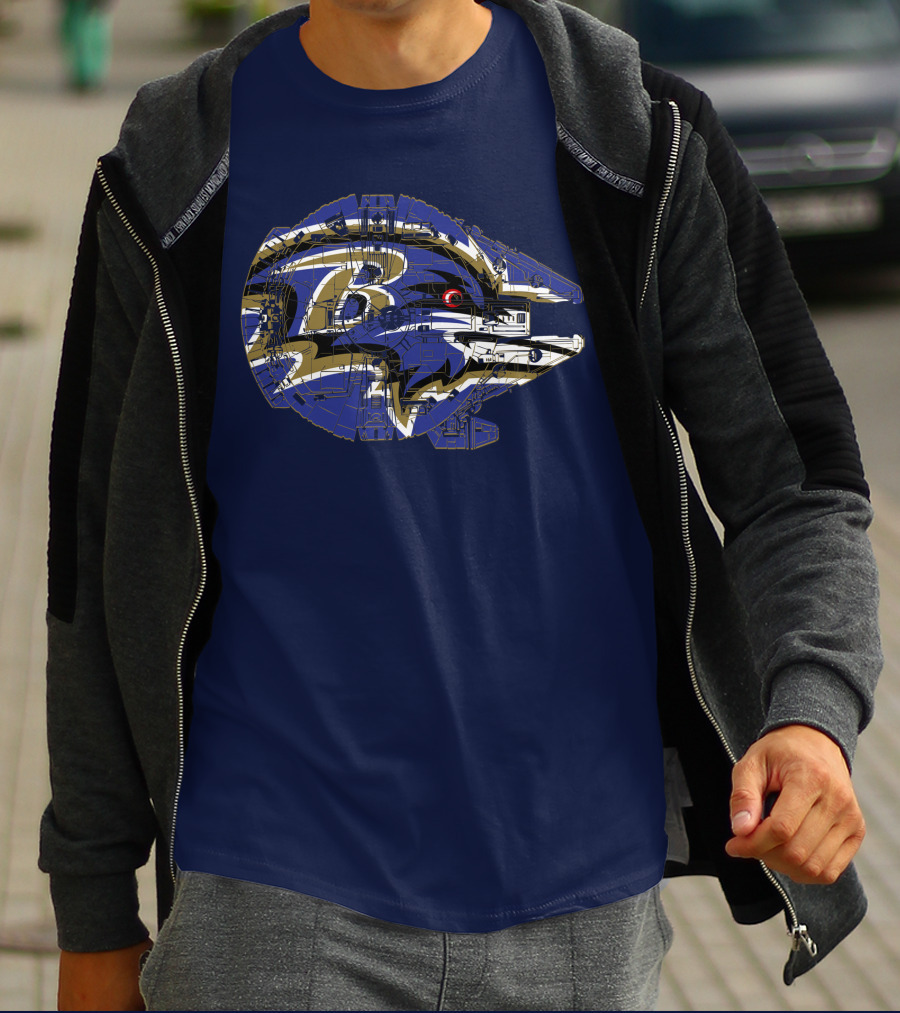 Baltimore Ravens 73 Star Wars Millennium Falcon Mashup T-Shirt