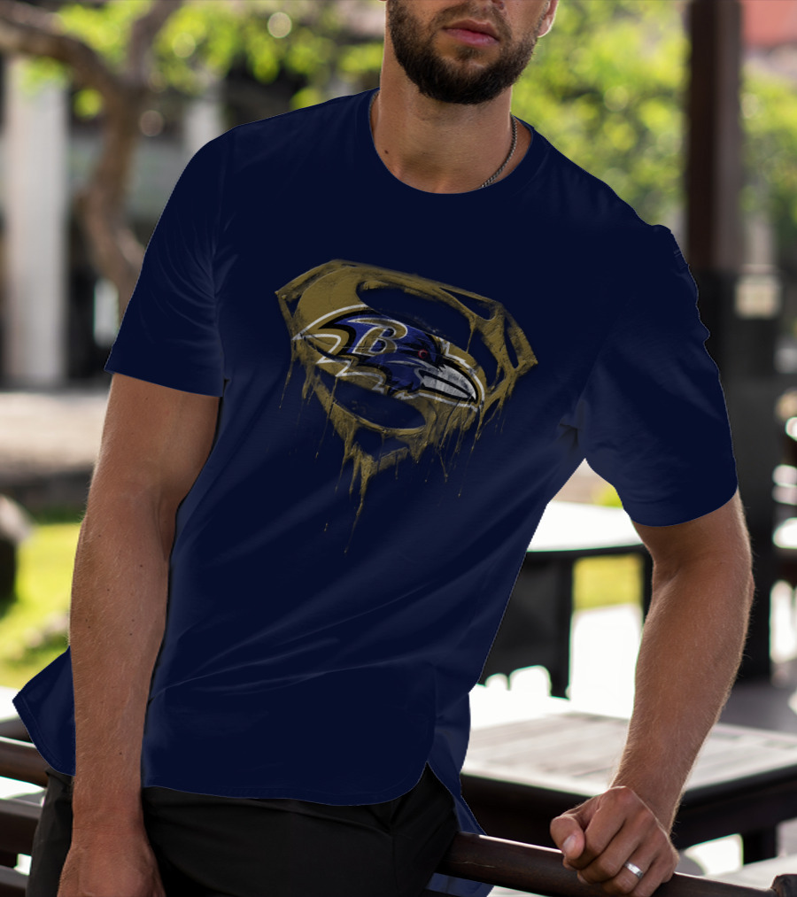 Baltimore Ravens Superman Logo Fusion T-Shirt