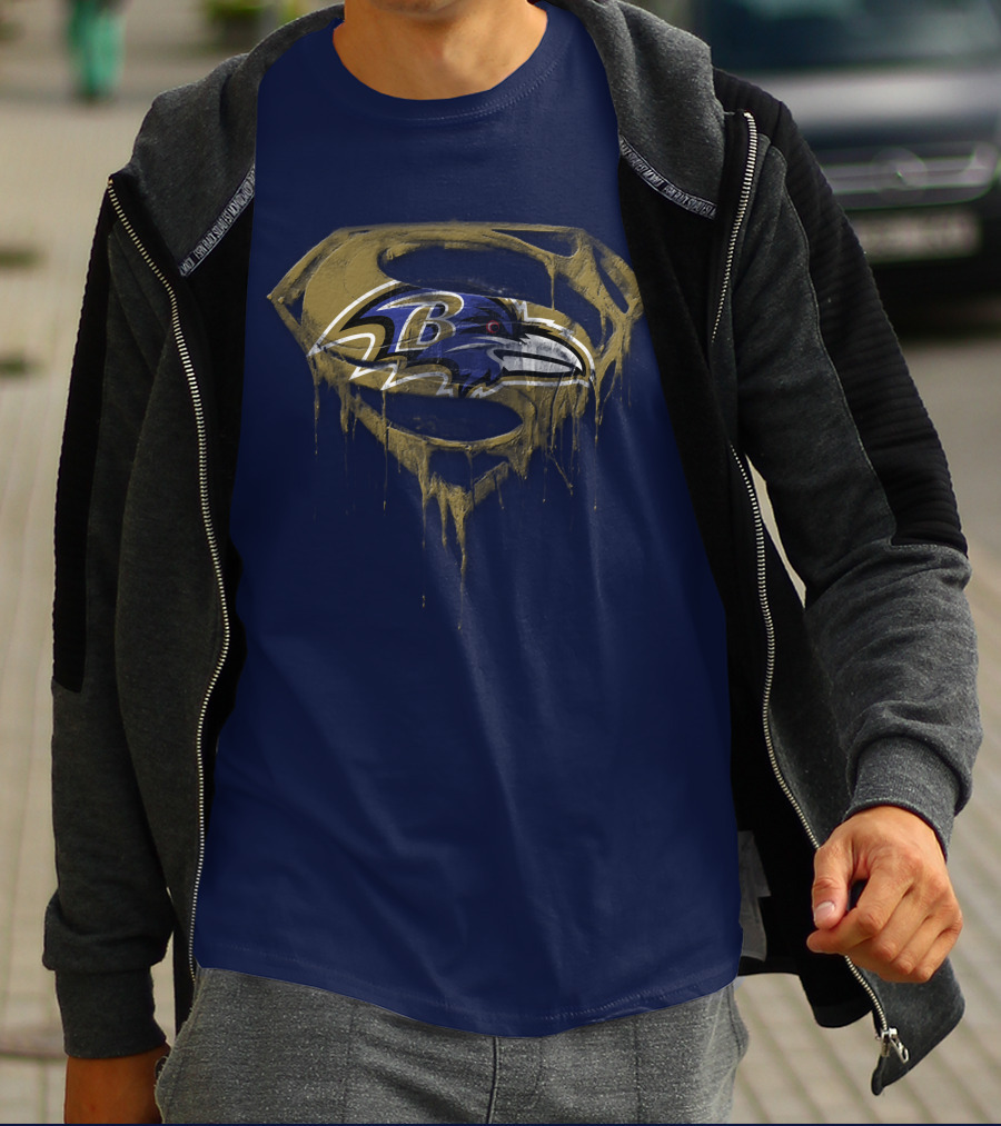 Baltimore Ravens Superman Logo Fusion T-Shirt