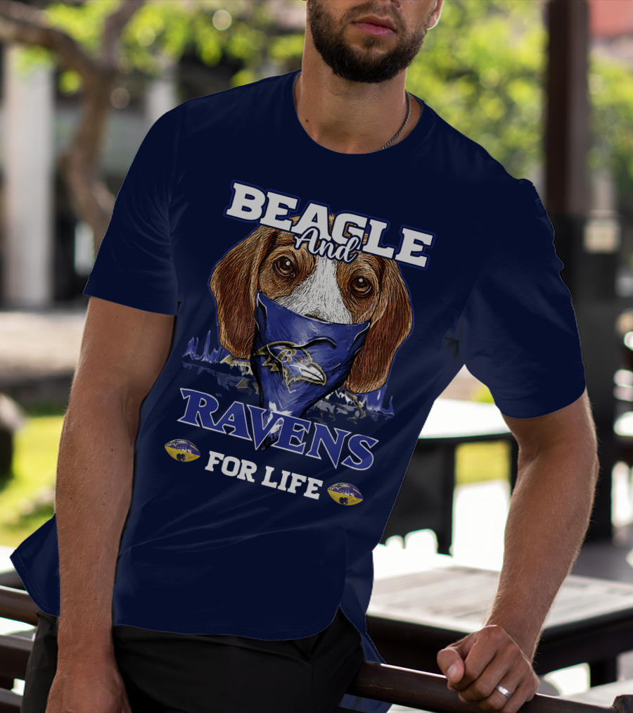 Beagle And Ravens For Life Baltimore Ravens T-Shirt