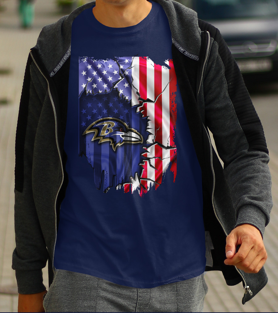 Baltimore Ravens American Flag T-Shirt