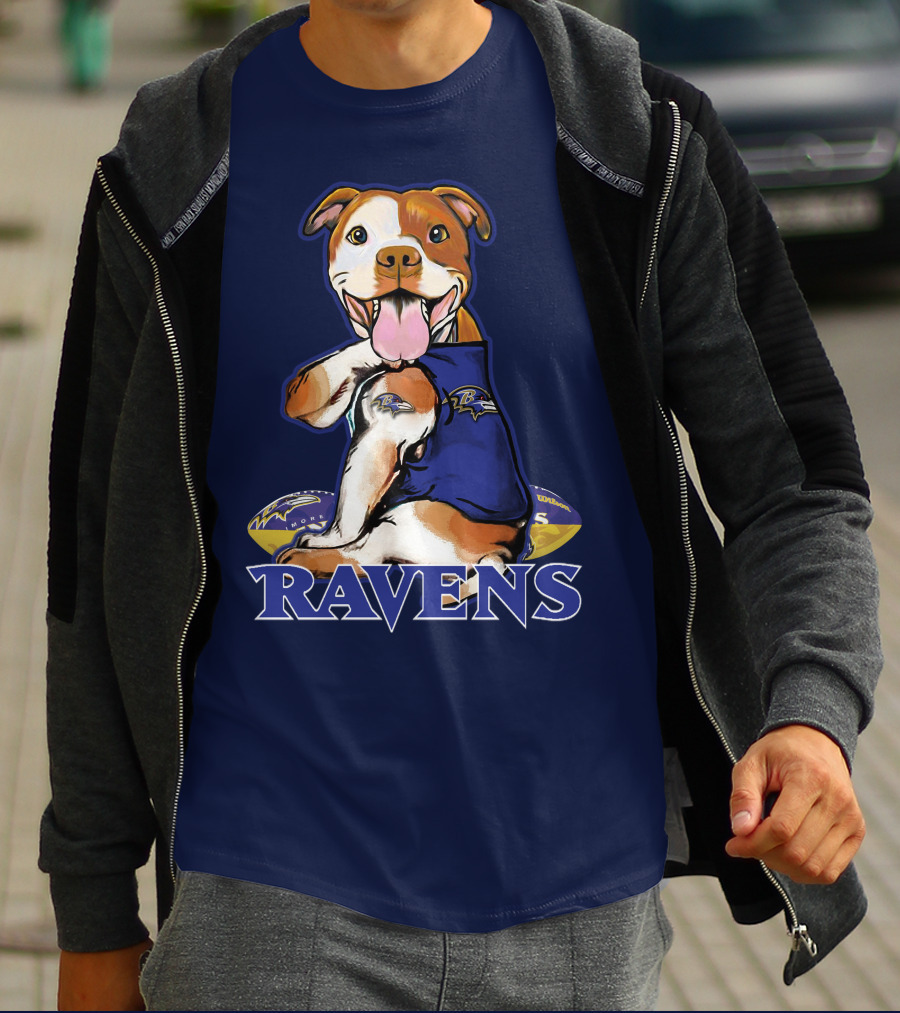 Pittbull Ravens Baltimore Football Team Spirit T-Shirt