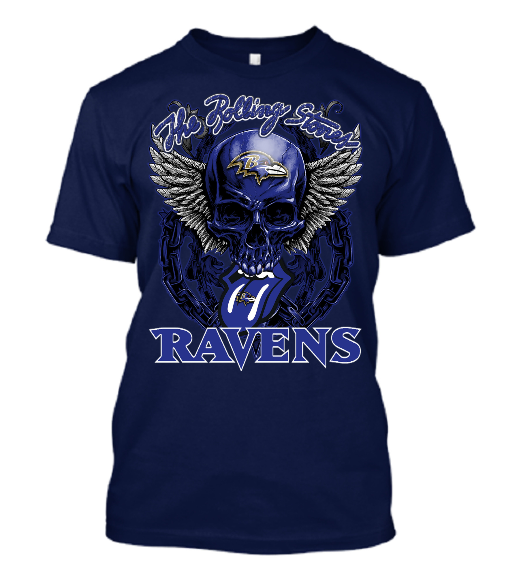 The Rolling Stones Ravens Baltimore Skull Wings T-Shirt