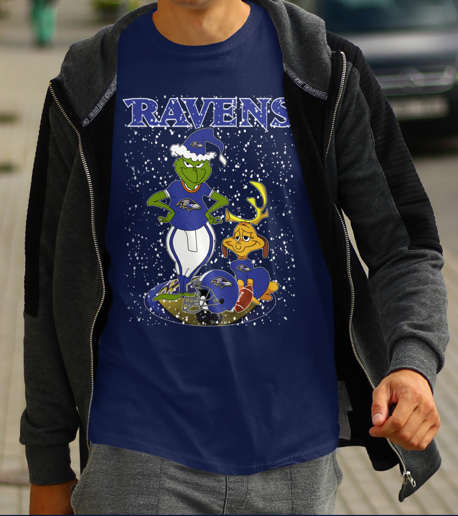 Grinchxmas Baltimore Ravens Football Christmas Ravens T-Shirt