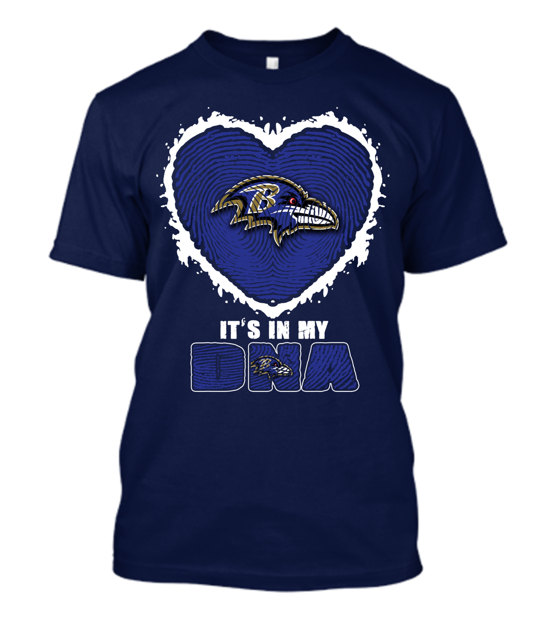 It's In My Dna Baltimore Ravens Heart Fingerprint T-Shirt