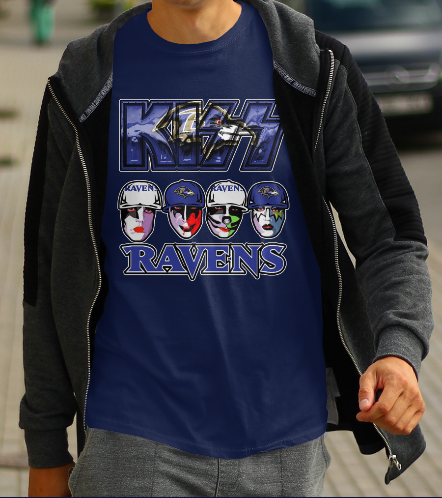 Kiss Baltimore Ravens Face Paint Theme T-Shirt