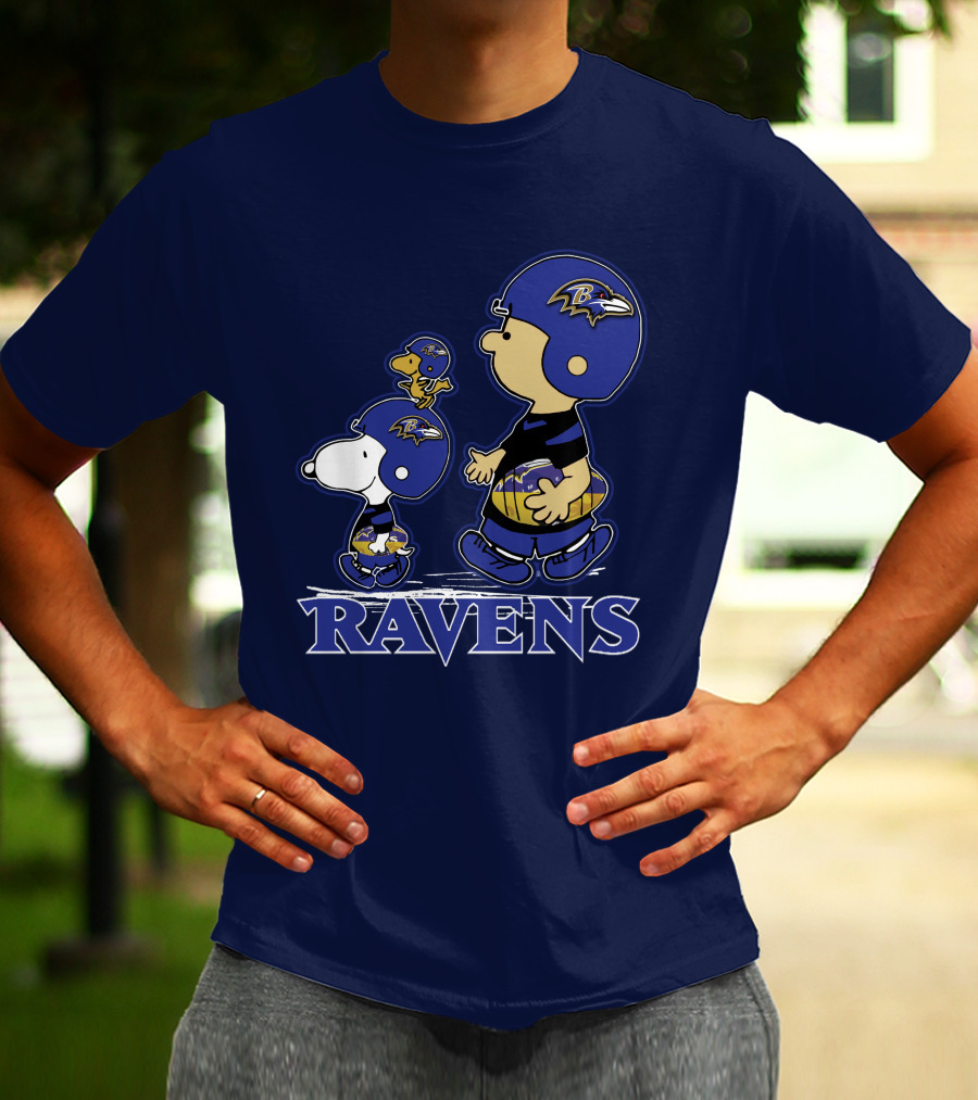 Snpfootball Baltimore Ravens Peanuts Characters Helmets Ravens T-Shirt