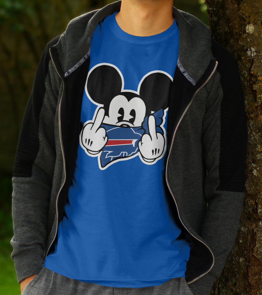 Buffalo Bills Mickey Mouse Middle Finger T-Shirt