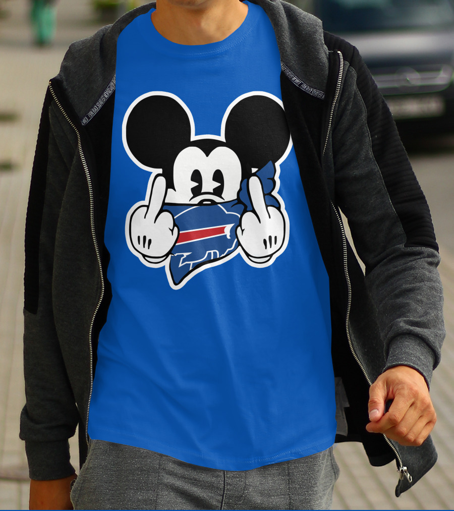 Buffalo Bills Mickey Mouse Middle Finger T-Shirt