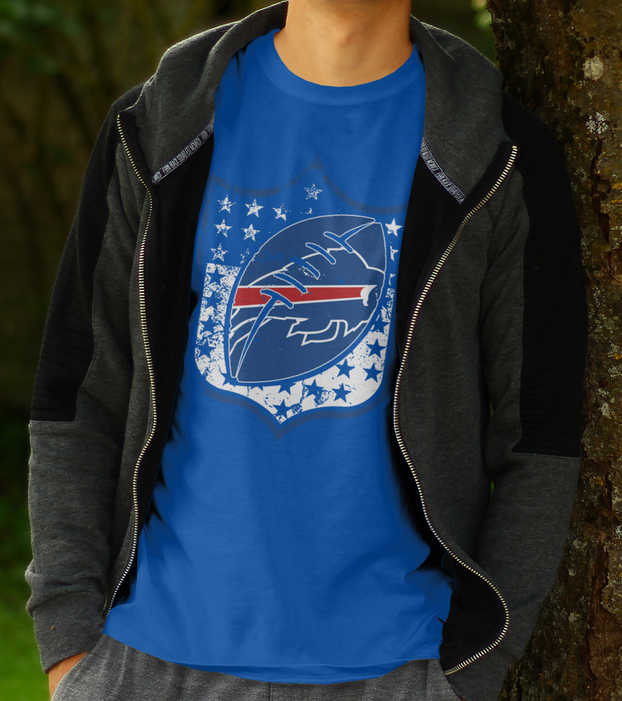 Buffalo Bills Nfl Team Shield Stars And Stripes T-Shirt