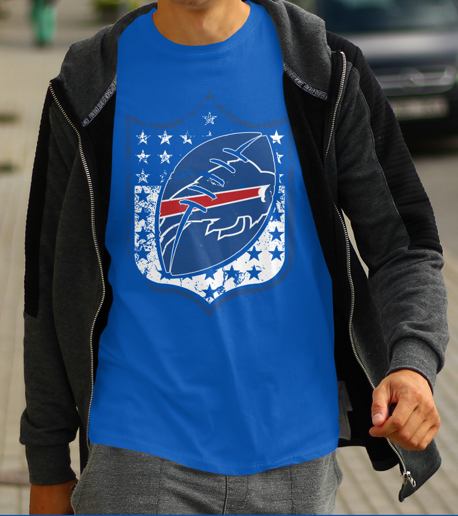 Buffalo Bills Nfl Team Shield Stars And Stripes T-Shirt