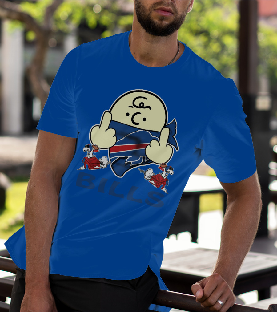 Buffalo Bills Logo With Peanuts Characters T-Shirt