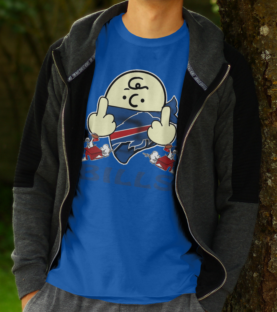 Buffalo Bills Logo With Peanuts Characters T-Shirt