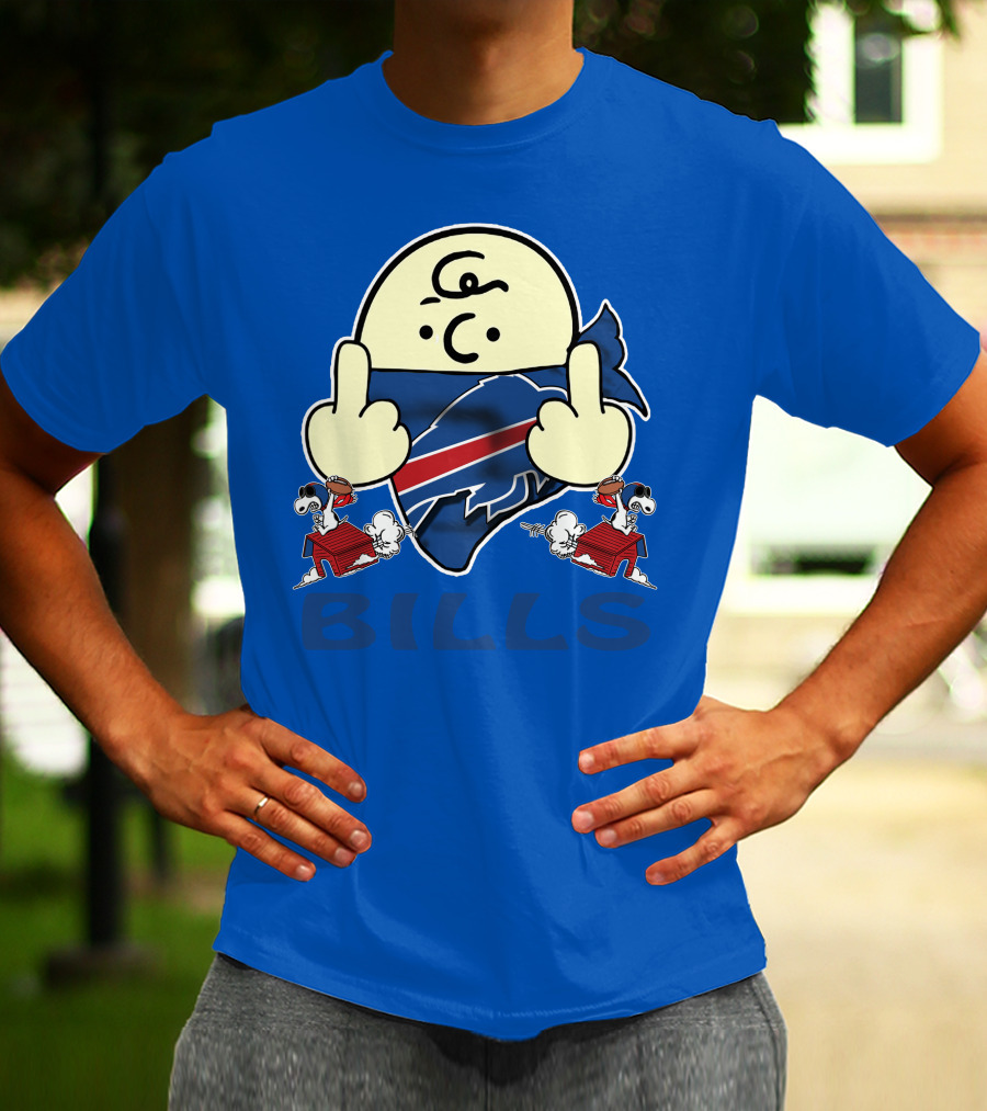 Buffalo Bills Logo With Peanuts Characters T-Shirt