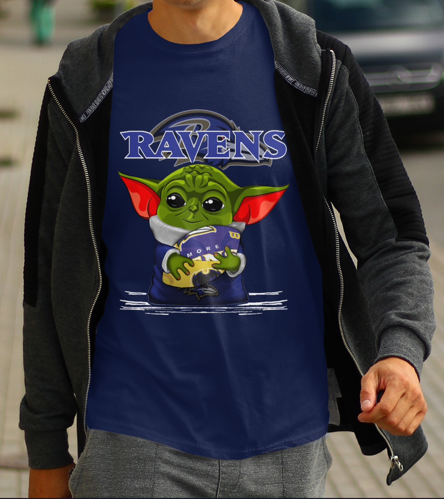 Yoda Holding Baltimore Ravens Football Ravens T-Shirt