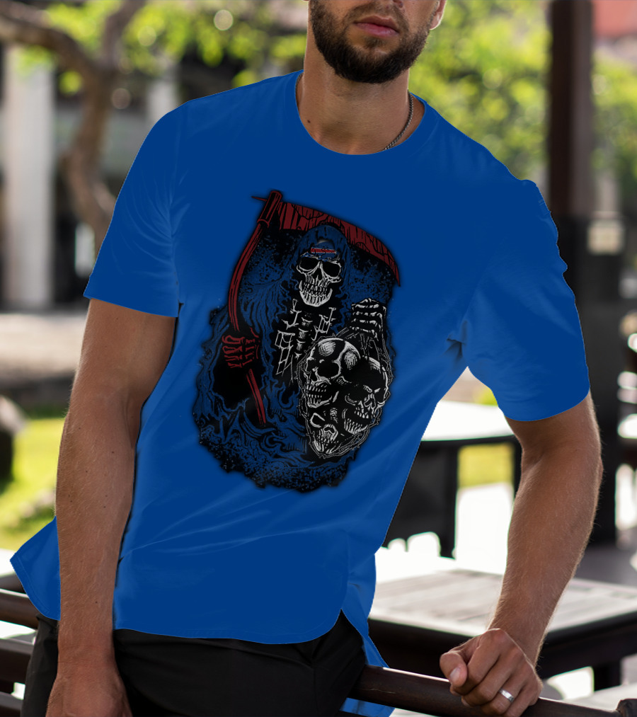 Buffalo Bills 61 Grim Reaper Skeleton Skulls T-Shirt
