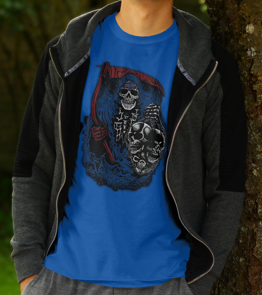 Buffalo Bills 61 Grim Reaper Skeleton Skulls T-Shirt
