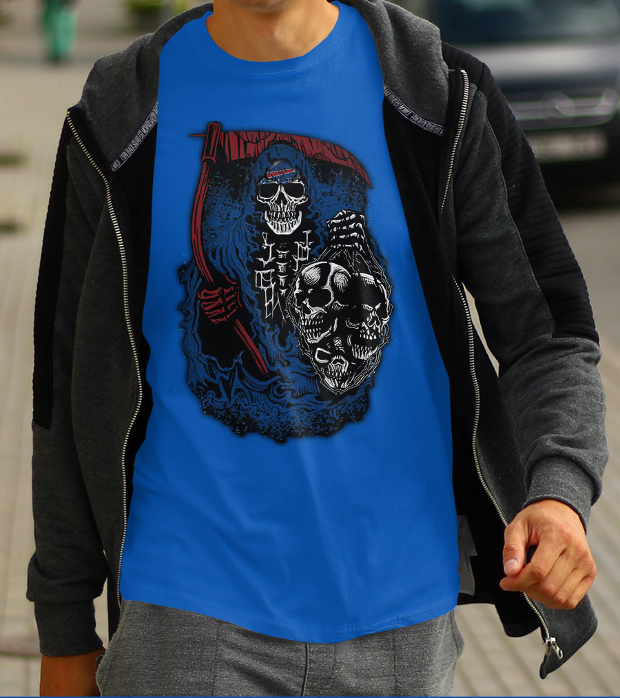 Buffalo Bills 61 Grim Reaper Skeleton Skulls T-Shirt