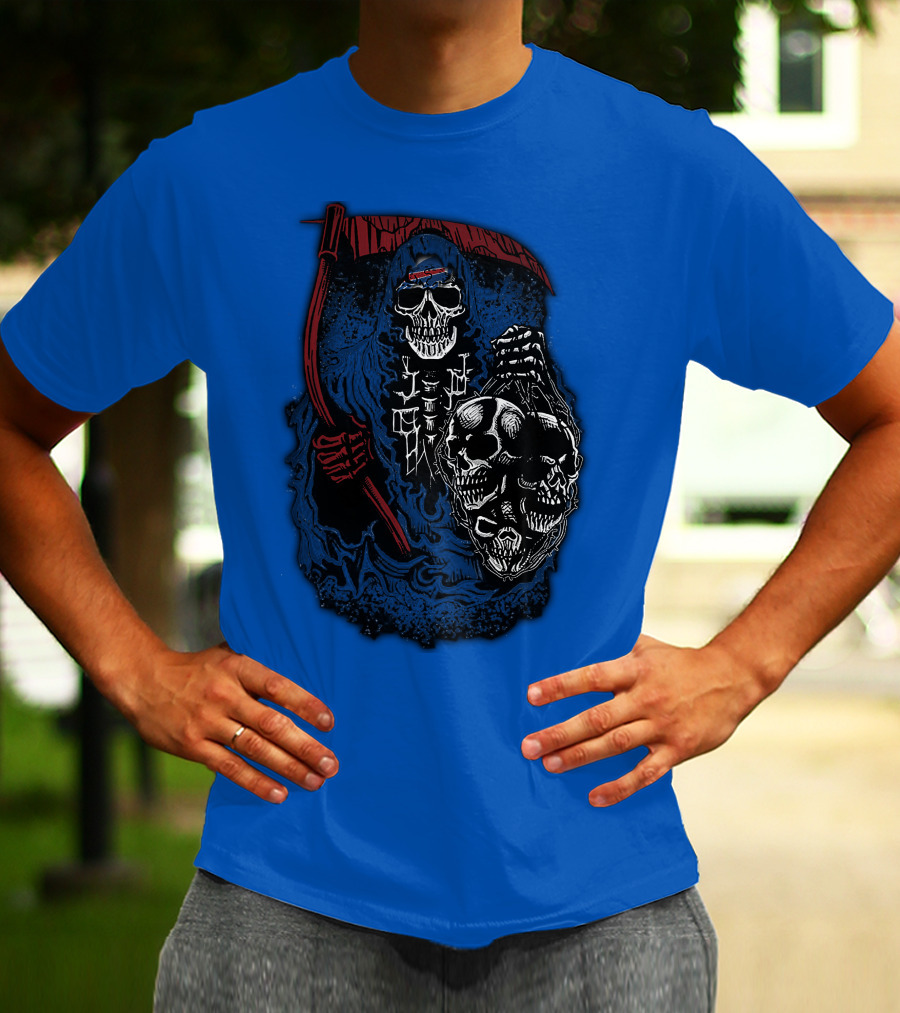 Buffalo Bills 61 Grim Reaper Skeleton Skulls T-Shirt