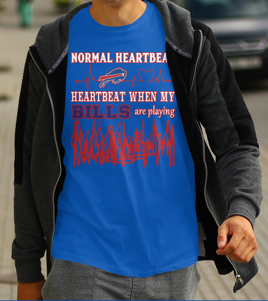 Buffalo Bills Normal Heartbeat Heartbeat When My Bills Are Playing T-Shirt