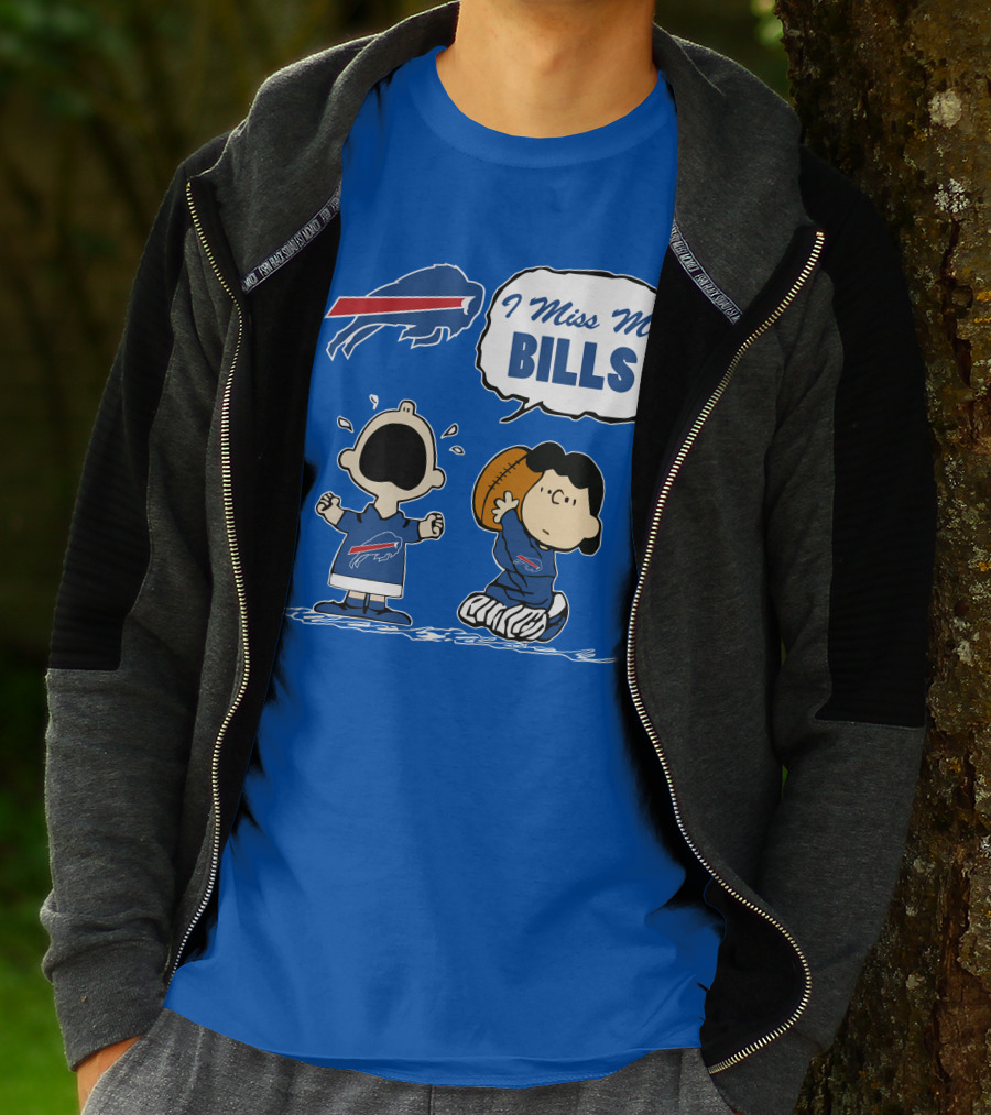 Buffalo Bills I Miss My Bills Football Charlie Lucy Cartoon T-Shirt