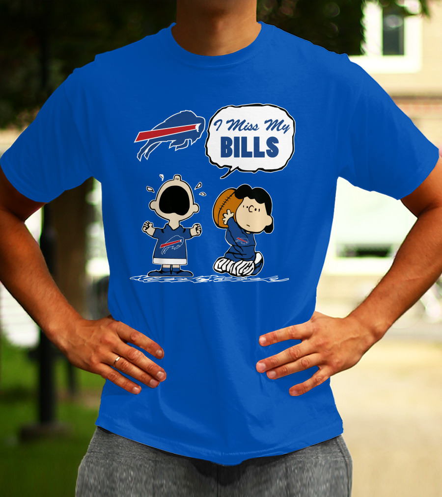 Buffalo Bills I Miss My Bills Football Charlie Lucy Cartoon T-Shirt