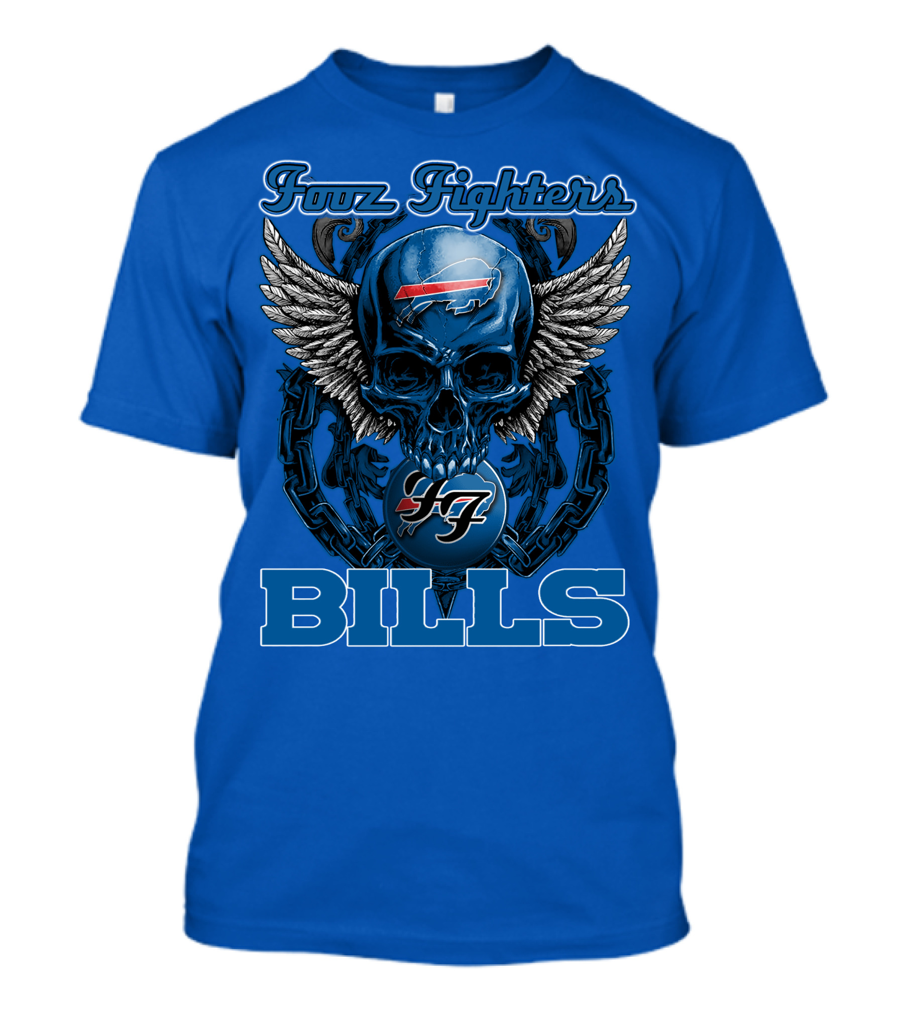 Foo Fighters Buffalo Bills Winged Skull T-Shirt