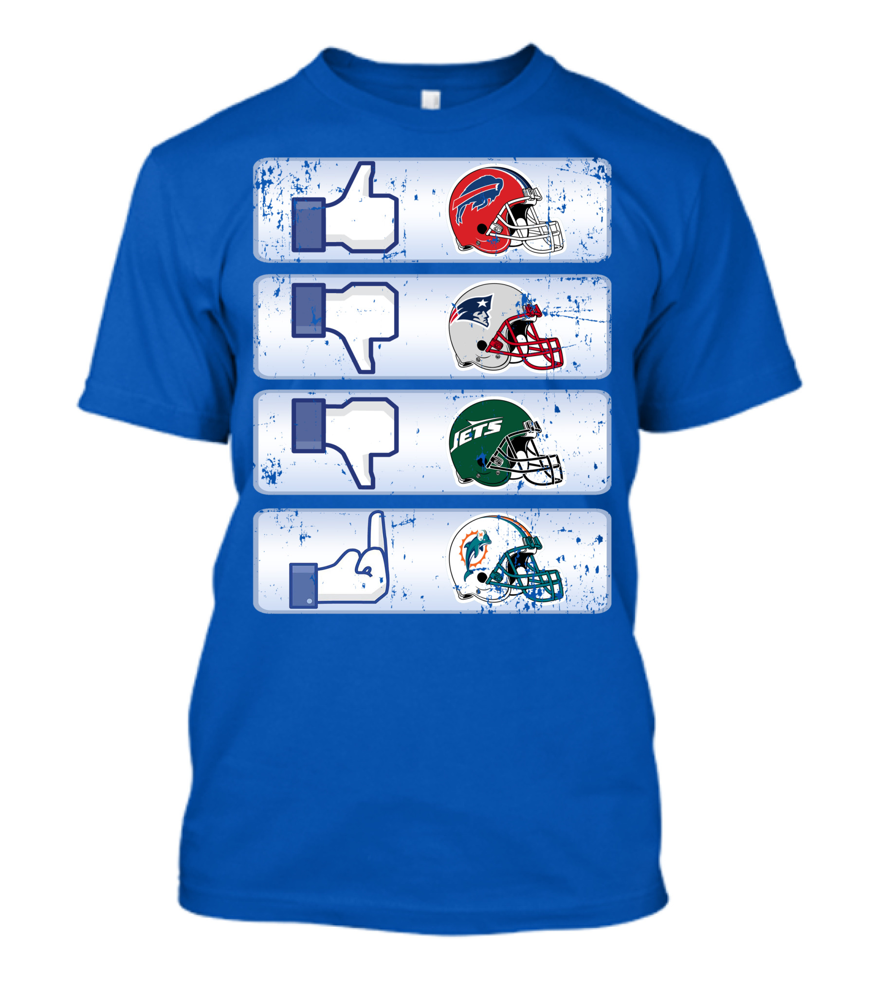 Buffalo Bills 72 Thumbs Up Patriots Jets Dolphins Dislike T-Shirt