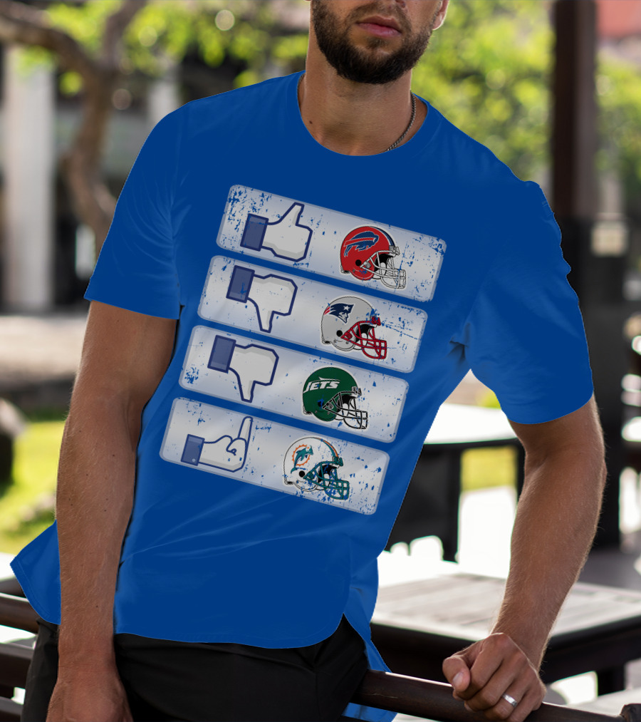 Buffalo Bills 72 Thumbs Up Patriots Jets Dolphins Dislike T-Shirt