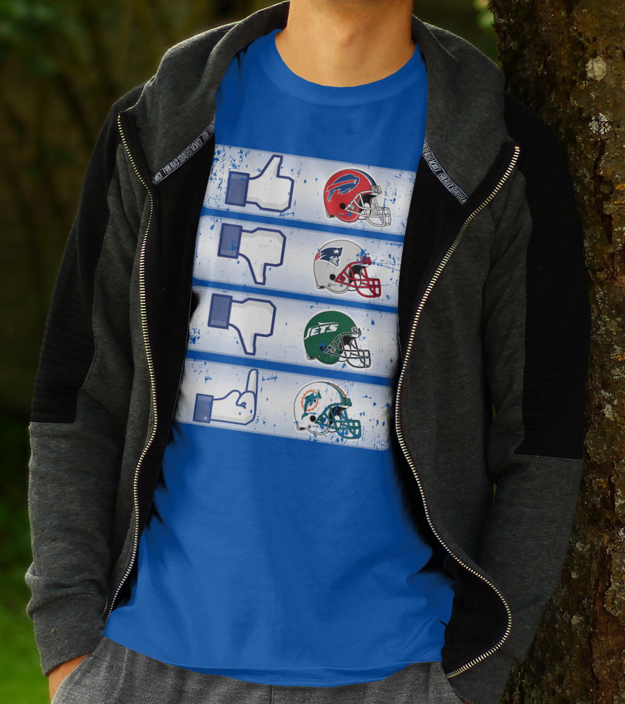 Buffalo Bills 72 Thumbs Up Patriots Jets Dolphins Dislike T-Shirt