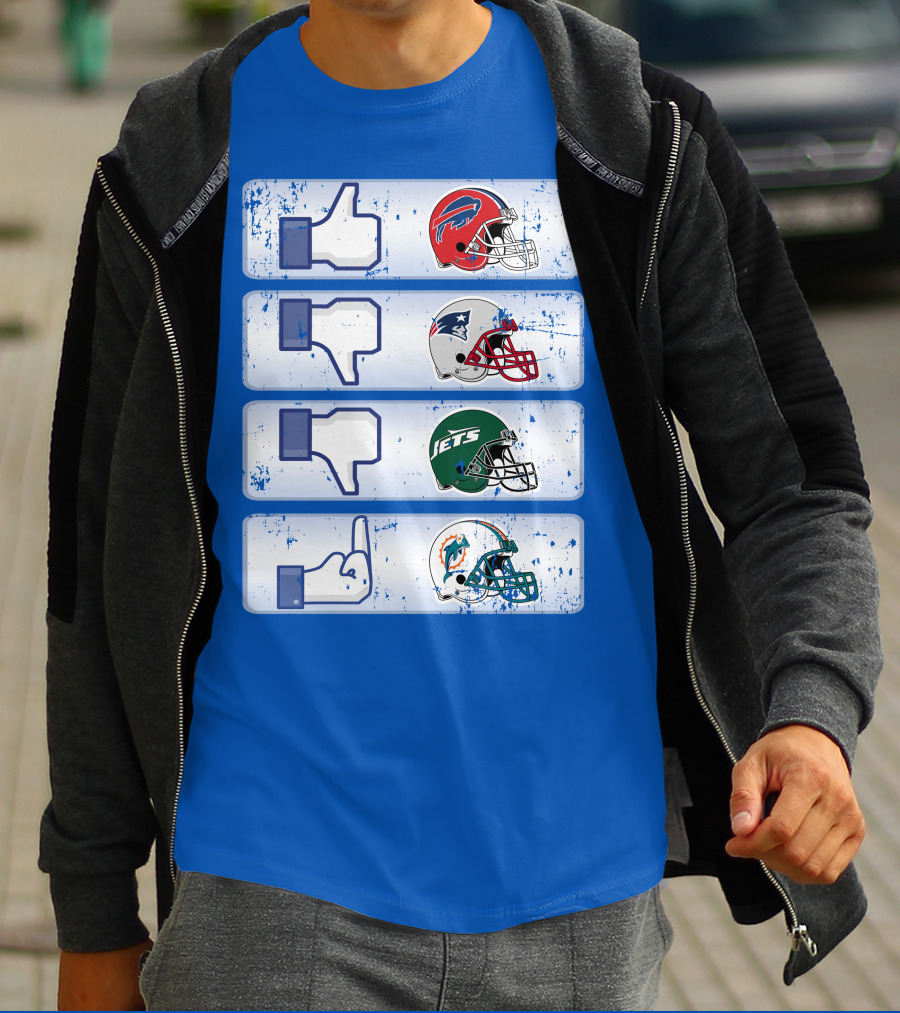 Buffalo Bills 72 Thumbs Up Patriots Jets Dolphins Dislike T-Shirt