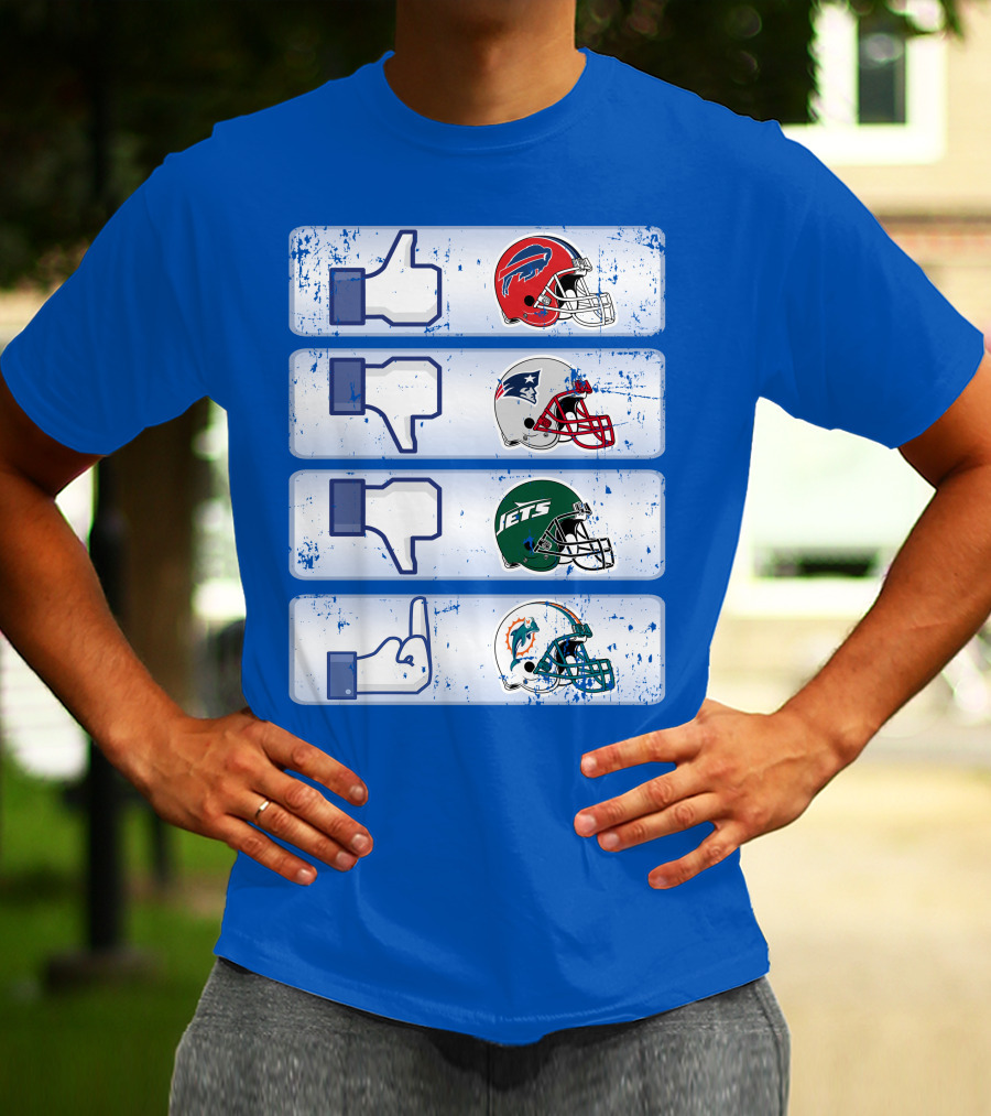 Buffalo Bills 72 Thumbs Up Patriots Jets Dolphins Dislike T-Shirt
