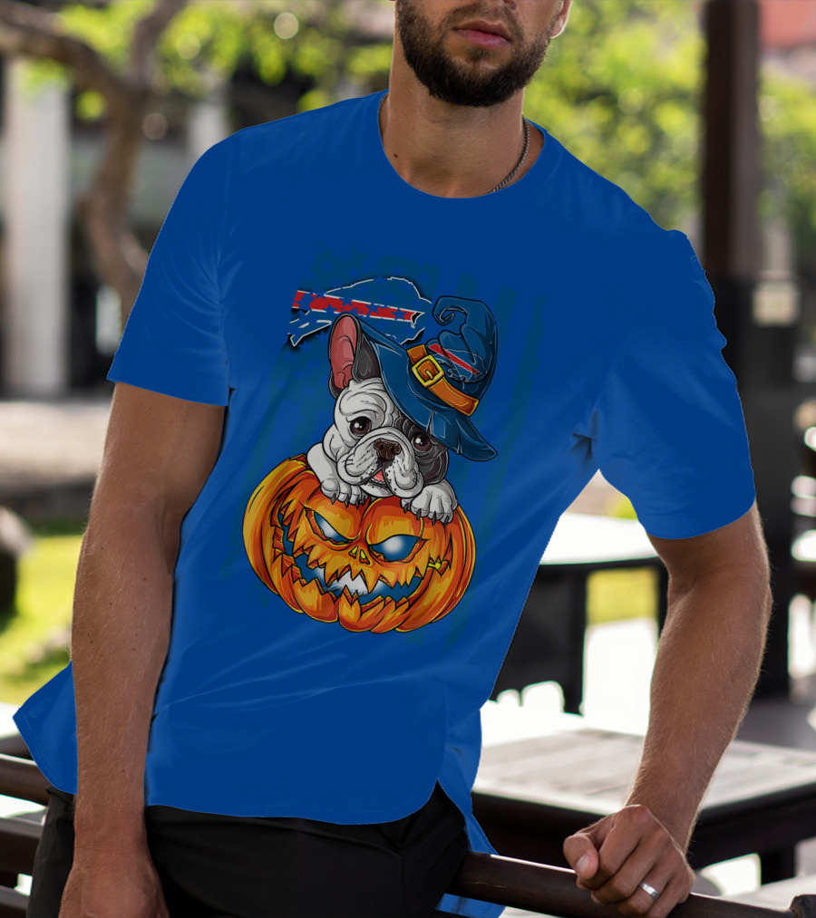 Buffalo Bills Bulldog Halloween Pumpkin T-Shirt