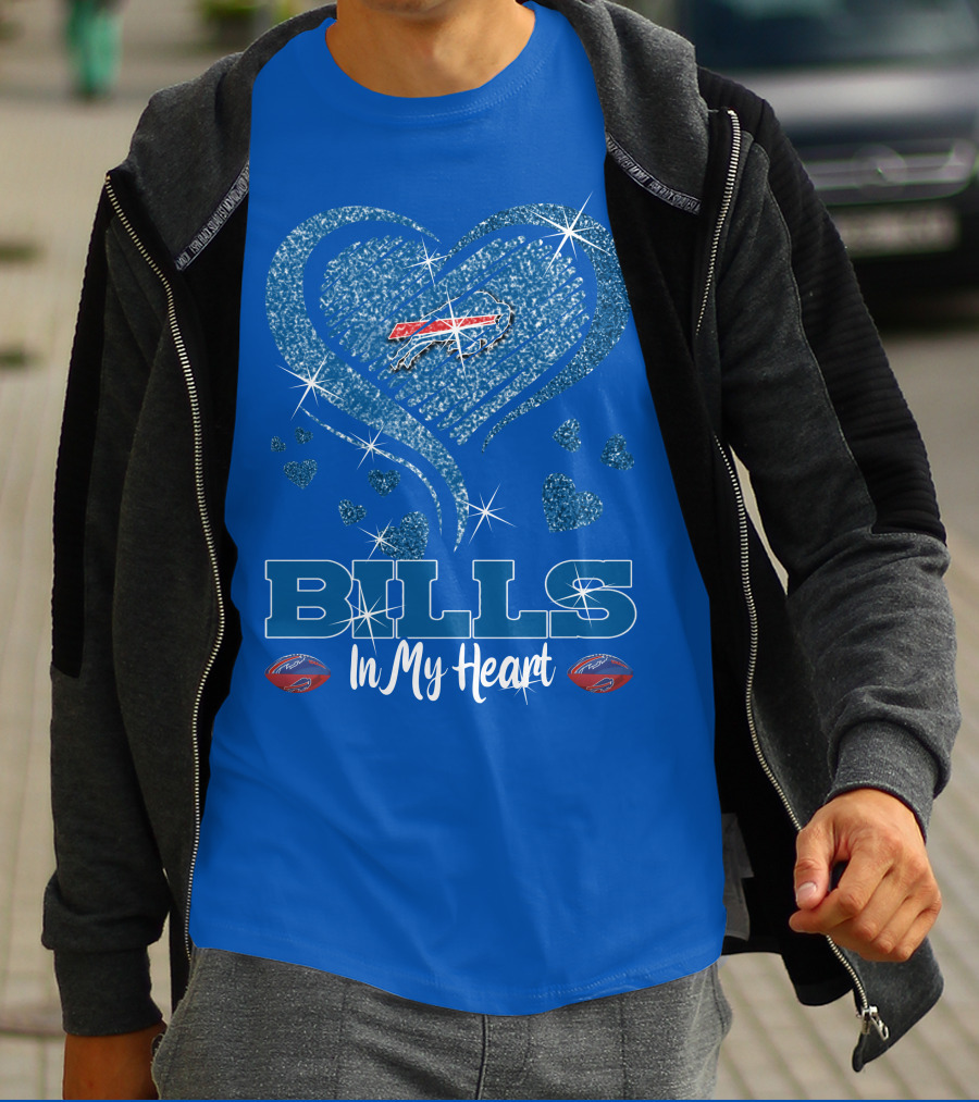 Bills Glitter Heart Buffalo Bills Logo In My Heart T-Shirt