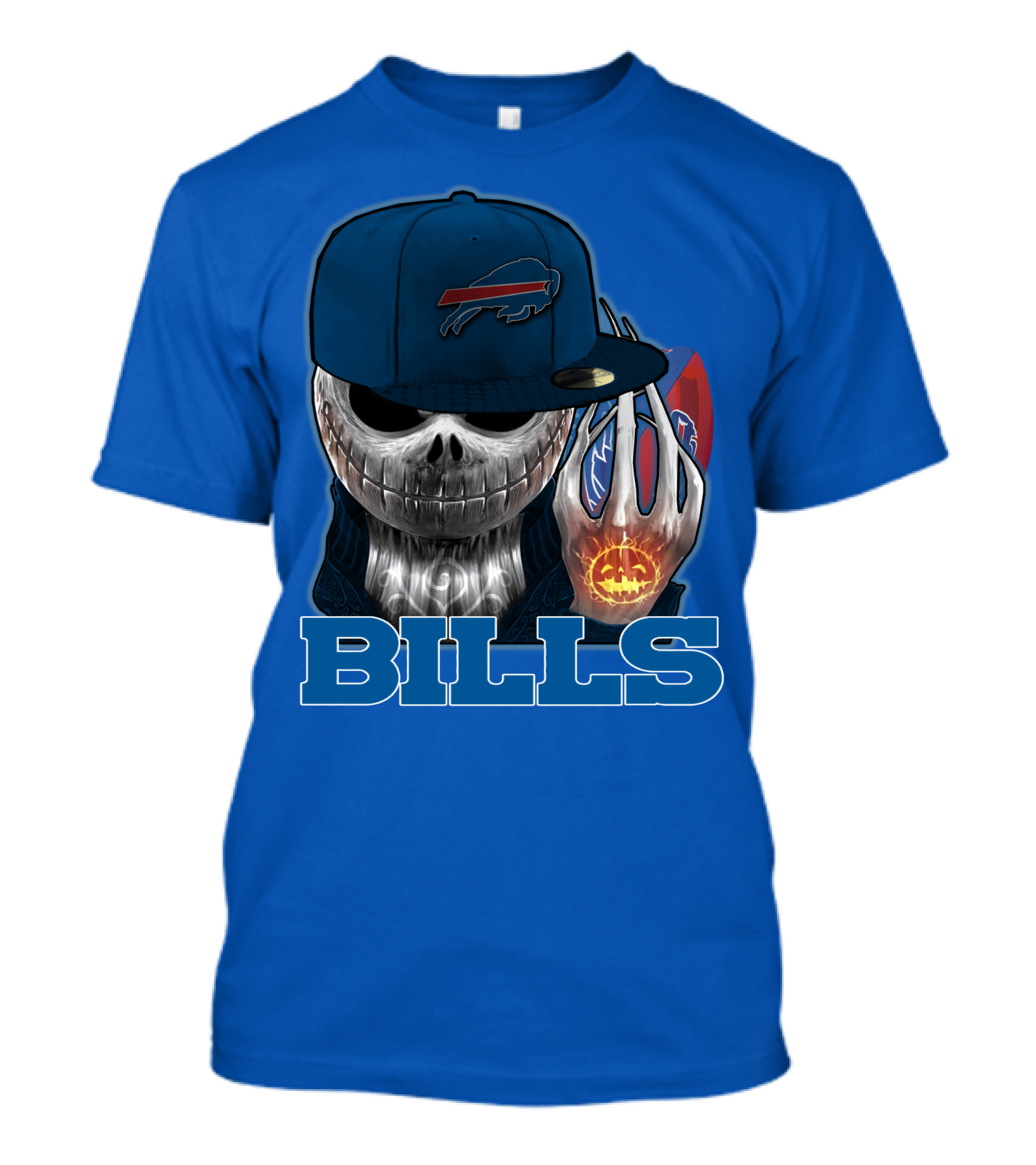 Jackskull Buffalo Bills NFL Skeleton Pumpkin Halloween T-Shirt